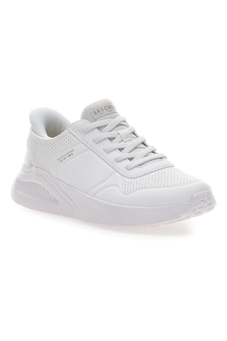 Weiße Slip-In-Sneaker mit Plateau und Memory Foam Skechers Uno Lite Floating Steps