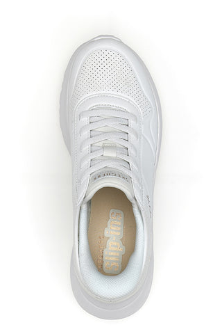 Weiße Slip-In-Sneaker mit Plateau und Memory Foam Skechers Uno Lite Floating Steps