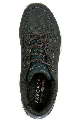 Skechers – Uno Rugged Chillproof – Hi-Top-Sneaker aus olivgrünem Wildleder