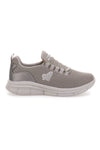 Beige Sneaker aus Funktionsgewebe mit elastischen Schnürsenkeln, australische Größe AU52W502