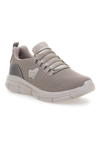 Beige Sneaker aus Funktionsgewebe mit elastischen Schnürsenkeln, australische Größe AU52W502