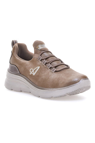 Beige atmungsaktive Sneakers mit Memory-Komfort und elastischen Schnürsenkeln Australian AU52W511