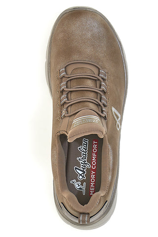 Beige atmungsaktive Sneakers mit Memory-Komfort und elastischen Schnürsenkeln Australian AU52W511