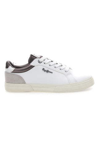 Weiße Sneakers mit kontrastierenden Details Pepe Jeans PLS31588