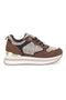 Braune Sneaker mit Laura Biagiotti 9241 Monogramm-Logo