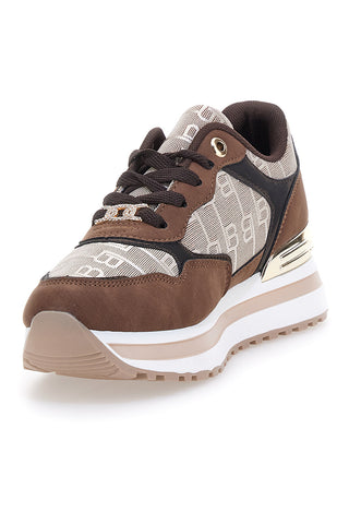 Braune Sneaker mit Laura Biagiotti 9241 Monogramm-Logo