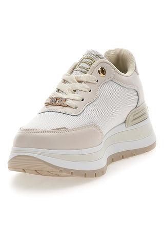 Beige Sneaker mit Glitzereinsätzen Laura Biagiotti 9235