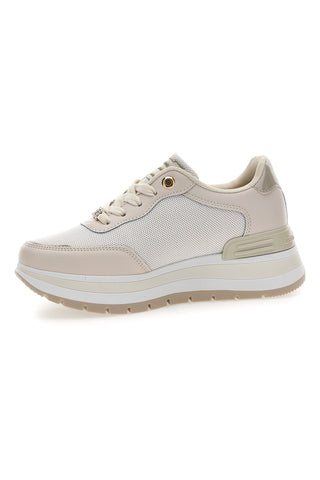 Beige Sneaker mit Glitzereinsätzen Laura Biagiotti 9235