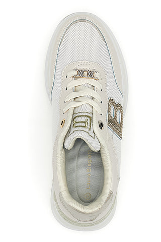Beige Sneaker mit Glitzereinsätzen Laura Biagiotti 9235
