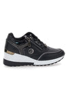 Schwarze Keil-Sneaker mit goldenen Details Laura Biagiotti 9250