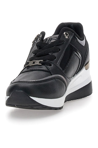 Schwarze Keil-Sneaker mit goldenen Details Laura Biagiotti 9250