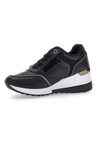 Schwarze Keil-Sneaker mit goldenen Details Laura Biagiotti 9250
