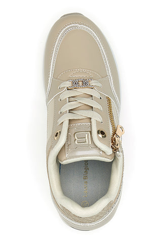 Beige Keilsneaker mit goldenen Details Laura Biagiotti 9250