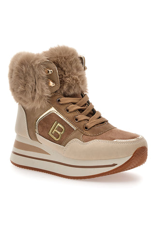 Sneakers alte beige con inserti in eco pelliccia Laura biagiotti 9257