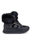 Laura Biagiotti 9257 Schwarze, pelzgepolsterte Sneakers