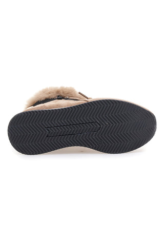 Sneakers beige imbottite con pelliccia sintetica Laura Biagiotti 9255M