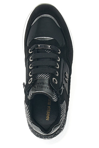 Schwarze Sneaker mit Glitzer und seitlichem Reißverschluss, Mariella Burani 51751C1120