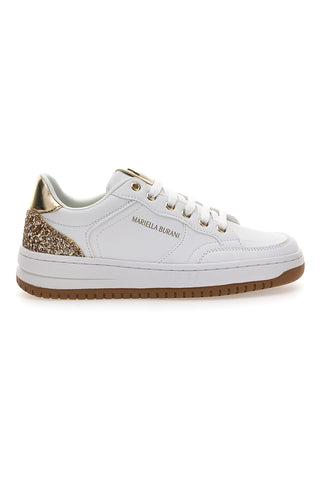 Weiße Sneakers mit goldenen Glitzerdetails Mariella Burani 51772C1170