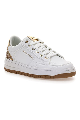 Weiße Sneakers mit goldenen Glitzerdetails Mariella Burani 51772C1170