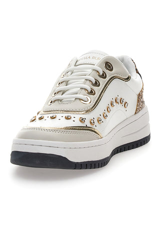 Burani 51771C1108 weiße Sneakers mit Nieten und Goldglitter