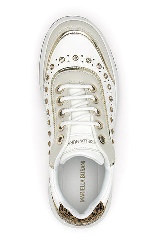 Burani 51771C1108 weiße Sneakers mit Nieten und Goldglitter