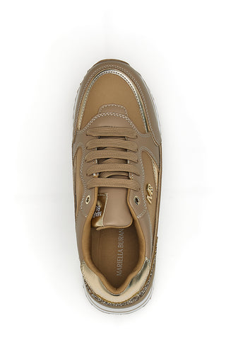 Beige Sneakers mit Keilabsatz und Glitzereinsätzen Burani 51800C1133