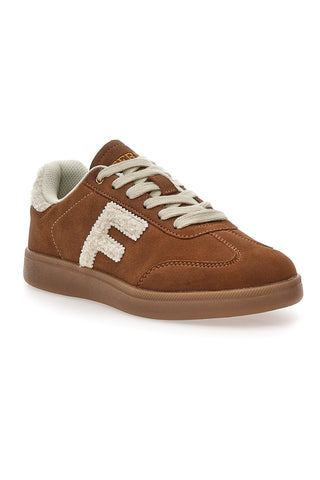 Sneakers marroni in effetto suede con logo ricamato Ferre' F501C532