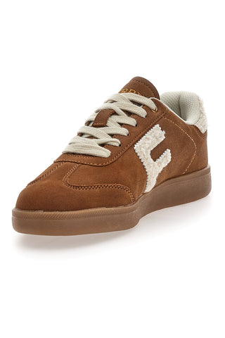 Sneakers marroni in effetto suede con logo ricamato Ferre' F501C532
