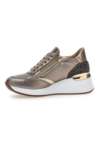 Goldene und bronzefarbene Sneaker mit Glitzerlogo Laura Biagiotti L97609515