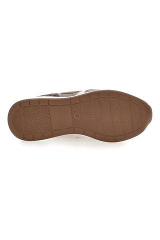 Goldene und bronzefarbene Sneaker mit Glitzerlogo Laura Biagiotti L97609515