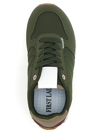 Sneakers verdi e bianche con lacci First Lady GB2015