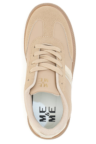Beige Sneakers mit Metallic-Einsätzen und Kontrastsohlen Me & Me GB2026