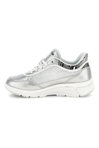 Silberne Sneakers mit Animalier-Einsätzen Lotto LOVE RIDE AMF VIII PHY W