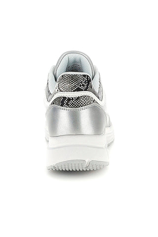 Silberne Sneakers mit Animalier-Einsätzen Lotto LOVE RIDE AMF VIII PHY W