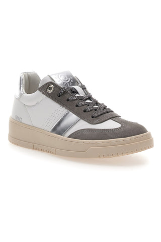 Sneakers bianche e grigie in pelle con dettagli argento Pittarello Capsule Grace Made in Italy