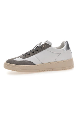 Sneakers bianche e grigie in pelle con dettagli argento Pittarello Capsule Grace Made in Italy