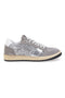 Sneakers grigio argento in pelle con dettagli glitter Made in Italy Pittarello Capsule Kelly