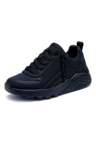 Sneakers nero Memory Foam con zip Skechers Uno Lite Easy Zip