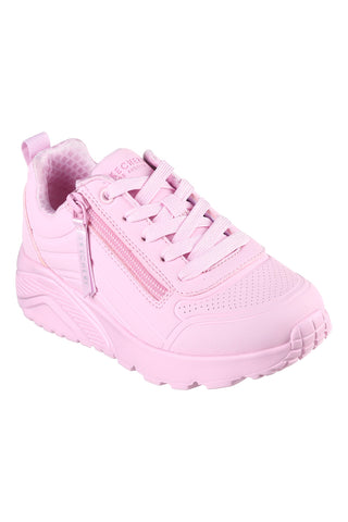 Skechers Uno Lite Easy Zip Pinke Plateau-Sneaker mit seitlichem Reißverschluss