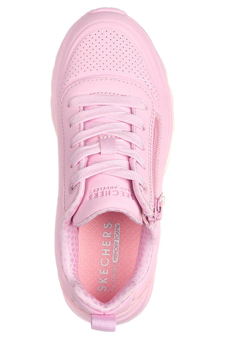 Skechers Uno Lite Easy Zip Pinke Plateau-Sneaker mit seitlichem Reißverschluss