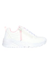 Sneakers bianche con zip laterale e platform Skechers Uno Lite Easy Zip