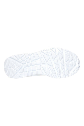 Skechers Uno Lite Easy Zip Weiße Sneaker mit seitlichem Reißverschluss und Plateau