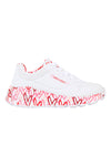 Weiße Sneakers mit bunten Herzen UNO Lite B Lovely Luv Skechers