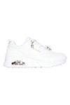 Sneakers bianche con dettagli gioiello Skechers UNO Gen1 TRENDY JEWELS ESS STREET GIRLS