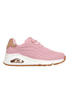 Skechers Uno Gen1 Shimmer Wave Pink Air-Soled Memory Foam Sneakers