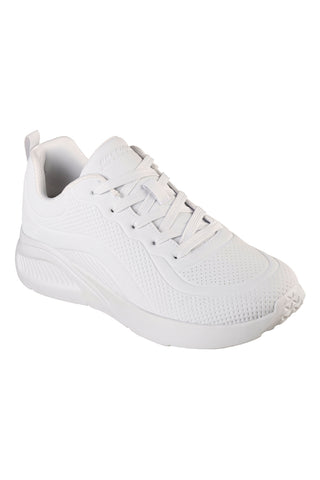 Weiße Sneakers aus Duraleder mit Memory-Schaum-Einlegesohle Skechers BOBS Buno How Sweet