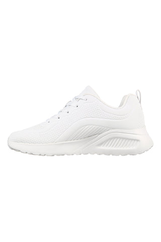 Weiße Sneakers aus Duraleder mit Memory-Schaum-Einlegesohle Skechers BOBS Buno How Sweet
