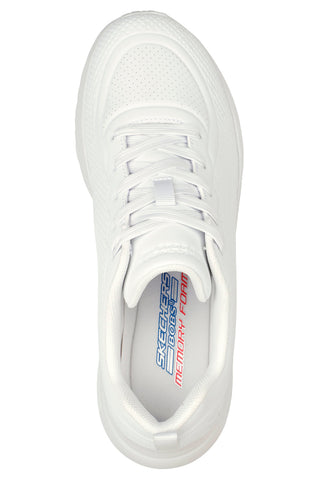 Weiße Sneakers aus Duraleder mit Memory-Schaum-Einlegesohle Skechers BOBS Buno How Sweet