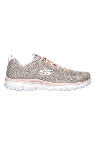 Sneakers beige in mesh leggere con memory foam Skechers Graceful Twisted Fortune