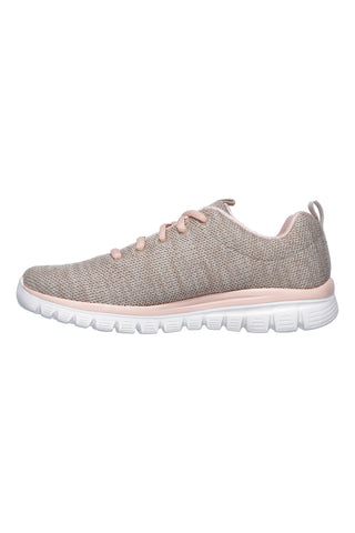 Beige, leichte Mesh-Sneaker mit Memory-Schaum: Skechers Graceful Twisted Fortune